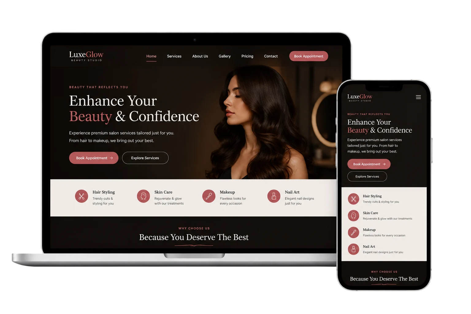 Salon Booking web design and development project