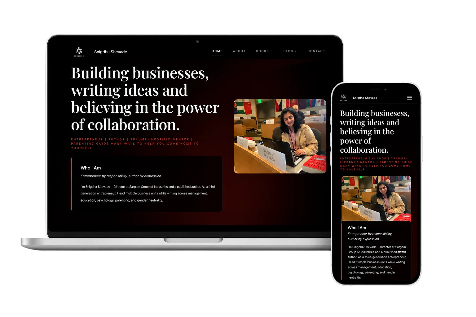 Snigdha Shevade web design and development project